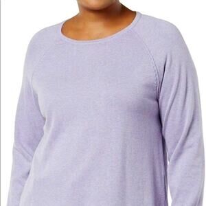 Karen Scott Curved Hem Long Sleeves sweater-2X